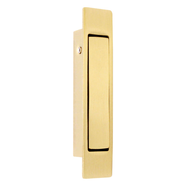 Sliding Pocket Door Edge Pull 90mm x 18mm x 14mm Deep Satin Brass