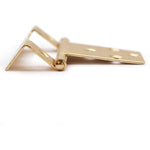 Steel Cranked Flush Cabinet Hinges - 50mm - Brass Plated - Pair - EXCLUDING Screws - tradefit - 8