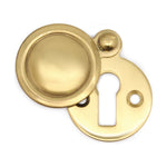 Victorian Keyhole Covered Escutcheon - 34mm - Polished Brass - tradefit - 1