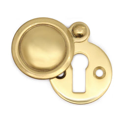 Victorian Keyhole Covered Escutcheon - 34mm - Polished Brass - tradefit