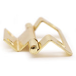 Steel Double Cranked Flush Cabinet Hinges - 50mm - Brass Plated - Pair - EXCLUDING Screws - tradefit - 8