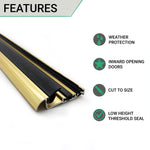 Door Threshold Seal - 44mm Inward Opening - 914mm - Gold - tradefit - 2
