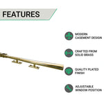 Contemporary Window Stay - 250mm - Polished Brass - tradefit - 2