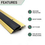 Roll Over Door Threshold Seal - Inward and Outward Opening - 914mm - Gold - tradefit - 2