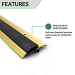Roll Over Door Threshold Seal - Inward and Outward Opening - 914mm - Gold - tradefit - 3
