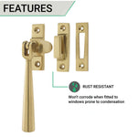 Contemporary Casement Fastener - 115mm - Polished Brass - tradefit - 3