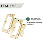 Loose Pin Hurlinge Cabinet Hinge - 102mm - Brass Plated - Pair - EXCLUDING Screws - tradefit - 4