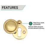Victorian Keyhole Covered Escutcheon - 34mm - Polished Brass - tradefit - 3