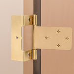 Steel Cranked Flush Cabinet Hinges - 50mm - Brass Plated - Pair - EXCLUDING Screws - tradefit - 7