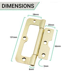 Loose Pin Hurlinge Cabinet Hinge - 102mm - Brass Plated - Pair - EXCLUDING Screws - tradefit - 5