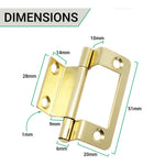 Steel Double Cranked Flush Cabinet Hinges - 50mm - Brass Plated - Pair - EXCLUDING Screws - tradefit - 5