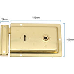 Traditional Rim Sashlock - Surface Mounted Lock 156 x 106mm - Polished Brass - tradefit - 2