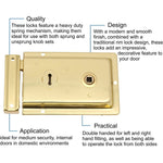 Traditional Rim Sashlock - Surface Mounted Lock 156 x 106mm - Polished Brass - tradefit - 3