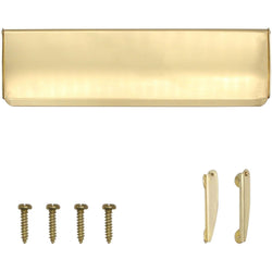 Curved Interior Inner Letter Box Tidy Flap - 355x127mm - Polished Brass - tradefit
