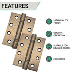 Bronze Fire Door Hinges - 4 Inch/102mm - Grade 13 Steel Ball Bearing - Pack 2 - tradefit - 2
