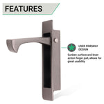 Sliding Pocket Door Edge Pull - 90mm x 18mm x 14mm Deep - Matt Bronze - tradefit - 3