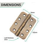 Bronze Fire Door Hinges - 4 Inch/102mm - Grade 13 Steel Ball Bearing - Pack 2 - Radius - tradefit - 5