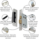 Mortice Sash Lock Lock Fire Rated - 64mm Case Size - 44mm Backset - Square Satin Stainless - tradefit - 2