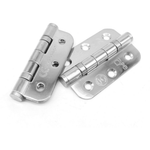 Stainless Ball Bearing Fire Door Hinges Grade 7 - 76x50x2mm - Radius Corners - Polished - Pair Including Screws - tradefit - 4