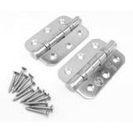 Stainless Ball Bearing Fire Door Hinges Grade 7 - 76x50x2mm - Radius Corners - Polished - Pair Including Screws - tradefit - 5