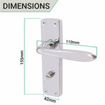 Sassari Polished Chrome Lever Door Handle - Bathroom - tradefit - 3