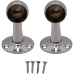 Wardrobe Rail Drop End Bracket Suit 25mm Diameter Rail Polished Chrome - Pack of 2 - tradefit - 5