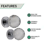 Glass Mortice Door Knob - Polished Chrome - tradefit - 2