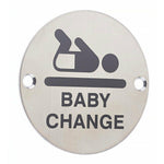 Circular Disc Navigation Signage - 76mm x 1.5mm - Screw Fixed - Baby Change - tradefit - 2