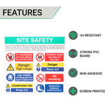 Site Safety Sign Build Own Composite Kit 650 x 650mm with 12 signs - tradefit - 2