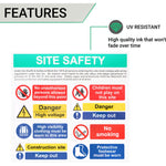 Site Safety Sign Build Own Composite Kit 650 x 650mm with 12 signs - tradefit - 3