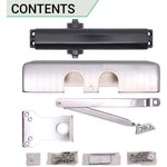Universal Overhead Fire Door Closer Dual Handed Push or Pull Side DA + BC – Power Size 2 - 4 - Polished Chrome - tradefit - 6
