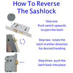 Mortice Sash Lock Lock Fire Rated - 64mm Case Size - 44mm Backset - Square Satin Stainless - tradefit - 4