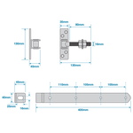 Heavy Duty Adjustable Gate Hinge Single 400mm Strap Hinge - Zinc Plated - tradefit - 3