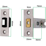 Temara Satin Nickel Mortice Door Knob Kit - 76mm Bathroom Deadbolt - tradefit - 2