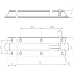 Bell Pattern Barrel Bolt Straight - 150x32mm - Polished Chrome - tradefit - 2
