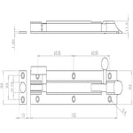 Bell Pattern Barrel Bolt Necked - 150x32mm - Polished Chrome - tradefit - 2