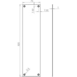 Door Finger Push Plate - 350x76mm - Satin Aluminium - tradefit - 3