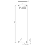 Door Finger Push Plate Engraved Push - 300 x 75mm - Satin Aluminium - tradefit - 2