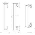 Cranked Pull Handle - 225mm - Satin Aluminium - tradefit - 2