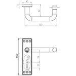 Return To Door Lever Handle - 5 Lever Lock Kit - 153mm - Satin Aluminium - tradefit - 2