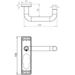 Return To Door Lever Handle - Latch Kit - 153mm - Satin Aluminium - tradefit - 2