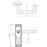 19mm Return To Door RTD Fire Rated Round Bar Lever Handle - Euro Lock Set - 153mm - Satin Aluminium - tradefit - 2