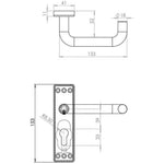 Return To Door Lever Handle - Euro Cylinder Lock Kit - 153mm - Satin Aluminium - tradefit - 2
