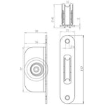 Sash Pulley Brass 40mm Roller Radius Faceplate - 118x26mm - Polished Brass - tradefit - 4