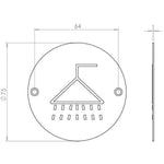 Shower Pictogram Sign - 76mm - Polished Brass - tradefit - 2