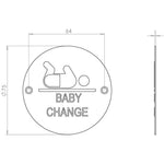 Baby Change Sign - 76mm - Polished Brass - tradefit - 2