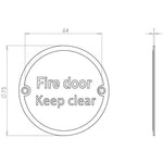 Fire Door Keep Clear Sign - 76mm - Polished Brass - tradefit - 2