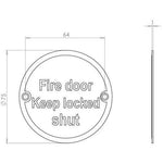 Fire Door Keep Locked Shut Sign - 76mm - Polished Brass - tradefit - 2
