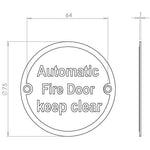 Automatic Fire Door Keep Clear Sign - 76mm - Polished Brass - tradefit - 2