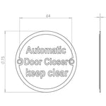Automatic Door Closer Keep Clear Sign - 76mm - Polished Brass - tradefit - 2
